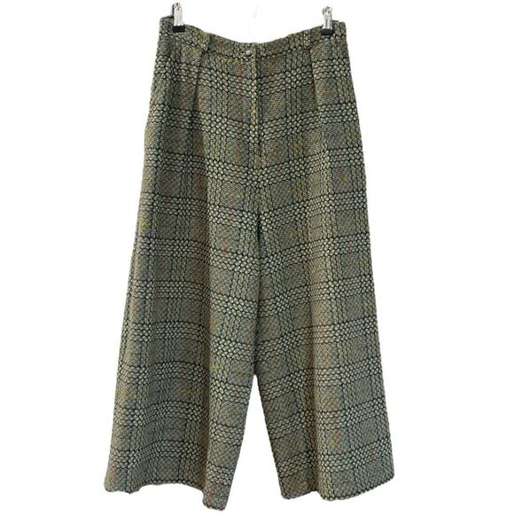 Ivan Grundahl Max Copenhagen Plaid Wool Wide Leg Pant - Picture 1 of 5